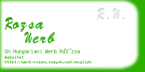 rozsa werb business card